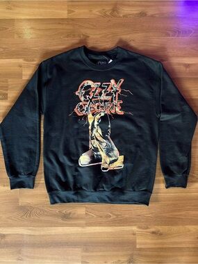 Hot Topic Black Ozzy Osbourne Blizzard Of Ozz Puff Print Graphic Sweatshirt